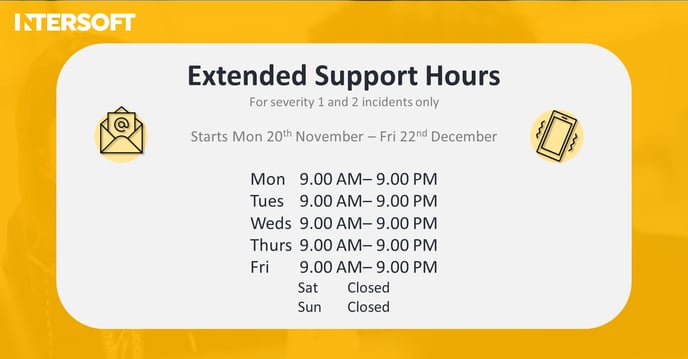 Extended Suport Hours 2023